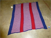 Red/Blue Afghan Blanket 50X60