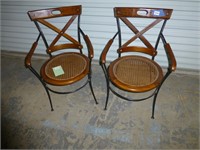 Set of 2 Matching Metal/Wood Chairs