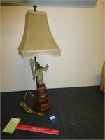 Ornate Statue Lamp W/ Shade