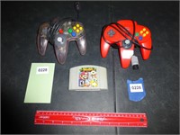 Lot of 2 N64 Controllers + Smash Bros Game