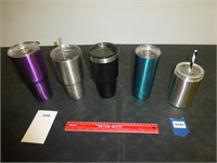 Lot of 5 Metal Insulated Cups