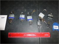 Lot of 6 Pad Locks W/ Keys