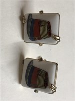 Vintage Mens Swank "Military Hats" Cuff Links