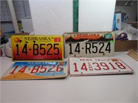 4 Sets Nebraska License Plates (see photos)