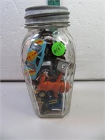 Vintage Quart Jar with Toy Cars & more