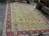 10 X 14 CREAM AND RED FLORAL RUG