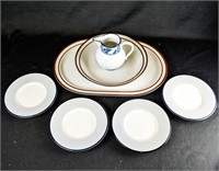 JAPANESE STONEWARE PLATES & DANSK Creamer