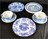 BLUE & WHITE LUNCH LOT Worchester Woods & Sons