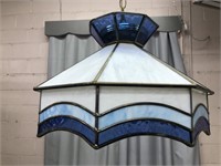 LEADED STAIN GLASS HANGING FIXTURE