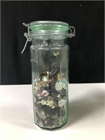 WIRE TOP JAR OF MISC BUTTONS