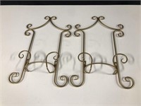 2 BRASS COLOURED WALL PLATE HOLDERS