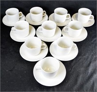 JOHNSON BROS. WHITE COFFEE CUPS & SAUCERS