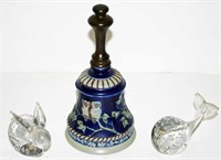 Goebel Bell, Crystal Paper Weights, Whale, Rabbit