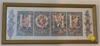 ANTIQUE CUPID "HOME" PRINT - VICTORIAN