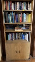 BOOKCASE WITH BOOKS - NOVELS, HOW TO'S,