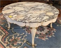 FRENCH STYLE MARBLE TOP COCKTAIL TABLE