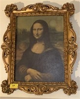 THE MONA LISA IN METAL MUSEUM STYLE FRAME
