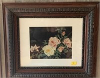 "ROSES" WATERCOLOR - ARTISIT SIGNED IN ANTIQUE