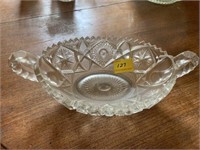 DOUBLE HANDLED CRYSTAL CENTERPIECE BOWL