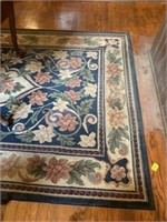 5' X 7' AREA RUG - BLUE WITH FLORAL PRINT