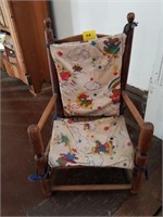 ANTIQUE CHILD'S LADDER BACK CHAIR WITH CANE SEAT