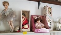 4 COLLECTOR PORCELAIN AND OTHER DOLLS
