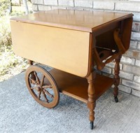 Vintage Rolling Wood Serving Cart