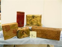 5 Celluloid & Wood Vanity Boxes (As Is)