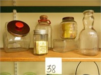 Depression Era Milk Bottles, Cookie Jar &