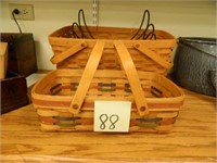 2 Longaberger Baskets & Rack