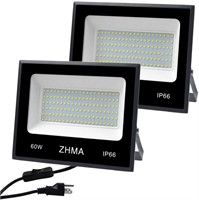 ZHMA 2 Pack 60W LED Outdoor Flood Lights