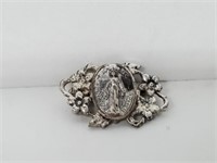 .925 Sterling Silver Religious Brooch