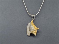 .9205 Sterling Silver Seashell Pendant & Chain