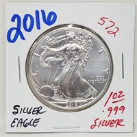 2016 1oz .999 Silver Eagle $1 Dollar