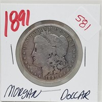 1891 90% Silver Morgan $1 Dollar