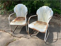 Pair of Metal Lawn Chairs