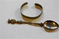 Italian Marked Bracelet & Spoon