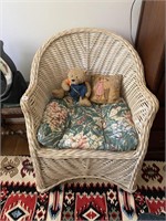 Wicker Barrel-Back Arm Chair 26x35in.