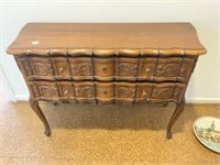 Nice Heavily Carved Foyer Stand 38x14x28in.