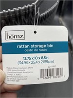 New homz rattan storage bin - grey - plastic