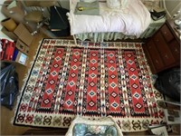 Large Hand-Woven Colorful Kilim Carpet