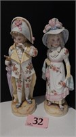 BISQUE FIGURINE COUPLE 14 IN