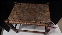 COUNTRY STOOL WITH WOVEN SEAT, ONE STRAND BROKEN