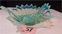 ART GLASS TOOTH EDGE BOWL 11 IN