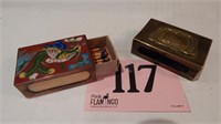 BRASS MATCHBOX COVER "DOM-CO KOLM" AND A
