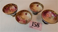 SET OF 4 CUSTARD CUPS HAND PAINTED