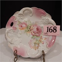 PAINTED ROSE PLATE MADE IN GERMANY 10 IN