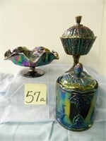 3 Imperial Glass Pieces - Incl. Covered Compote,