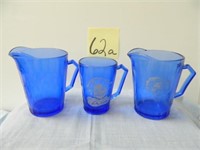 3 Shirley Temple Pieces - 2 Pitchers & Child's Mug