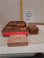 6 wood collector cigar boxes
